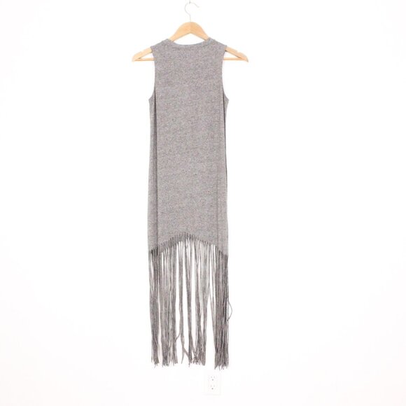 *C'est Moi Tank Body Con Grey Fringe Mini Dress - Picture 7 of 7